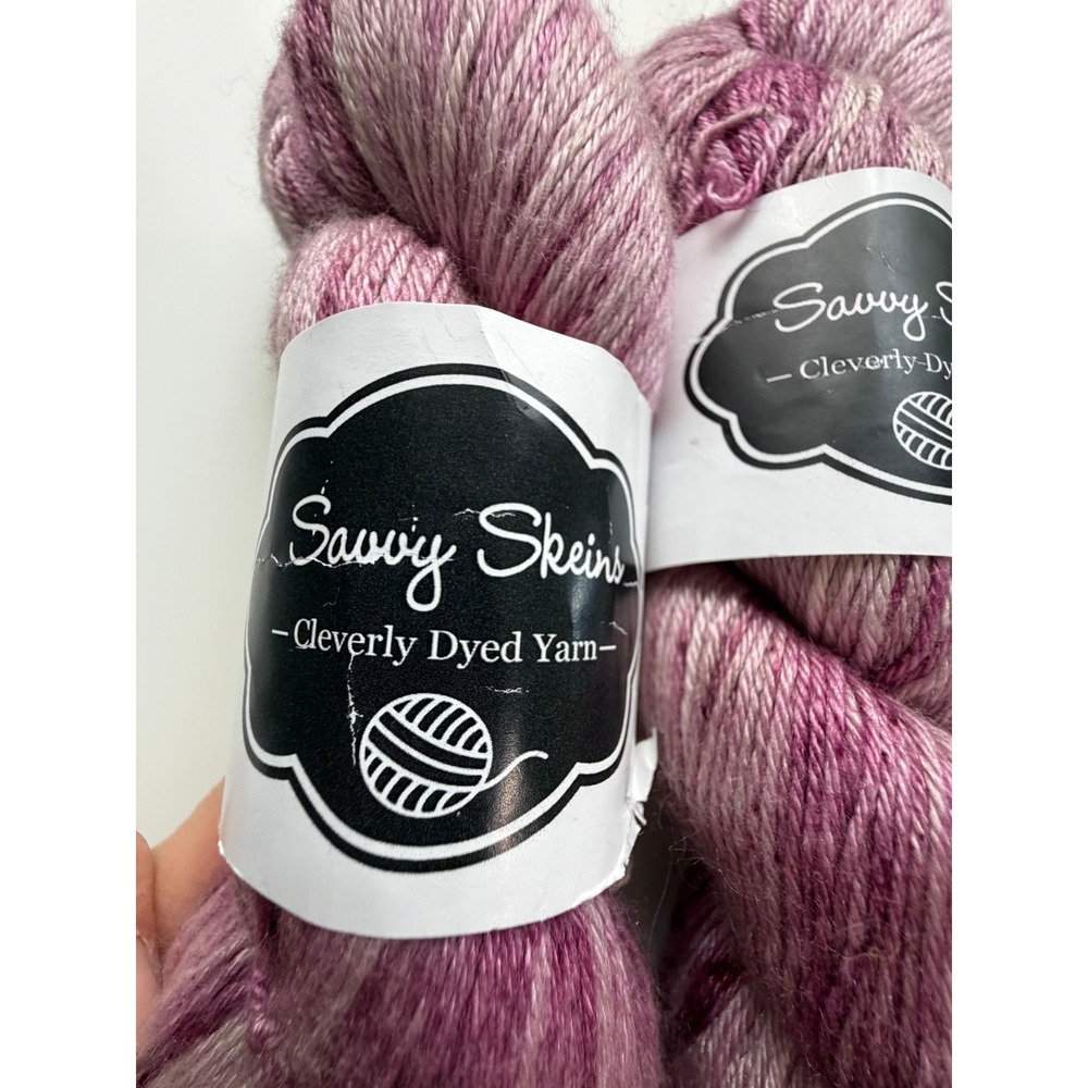 Savvy Skeins‎ Elite Sock Yarn 2 Skeins Hand Dyed Merino Silk Blend Pink